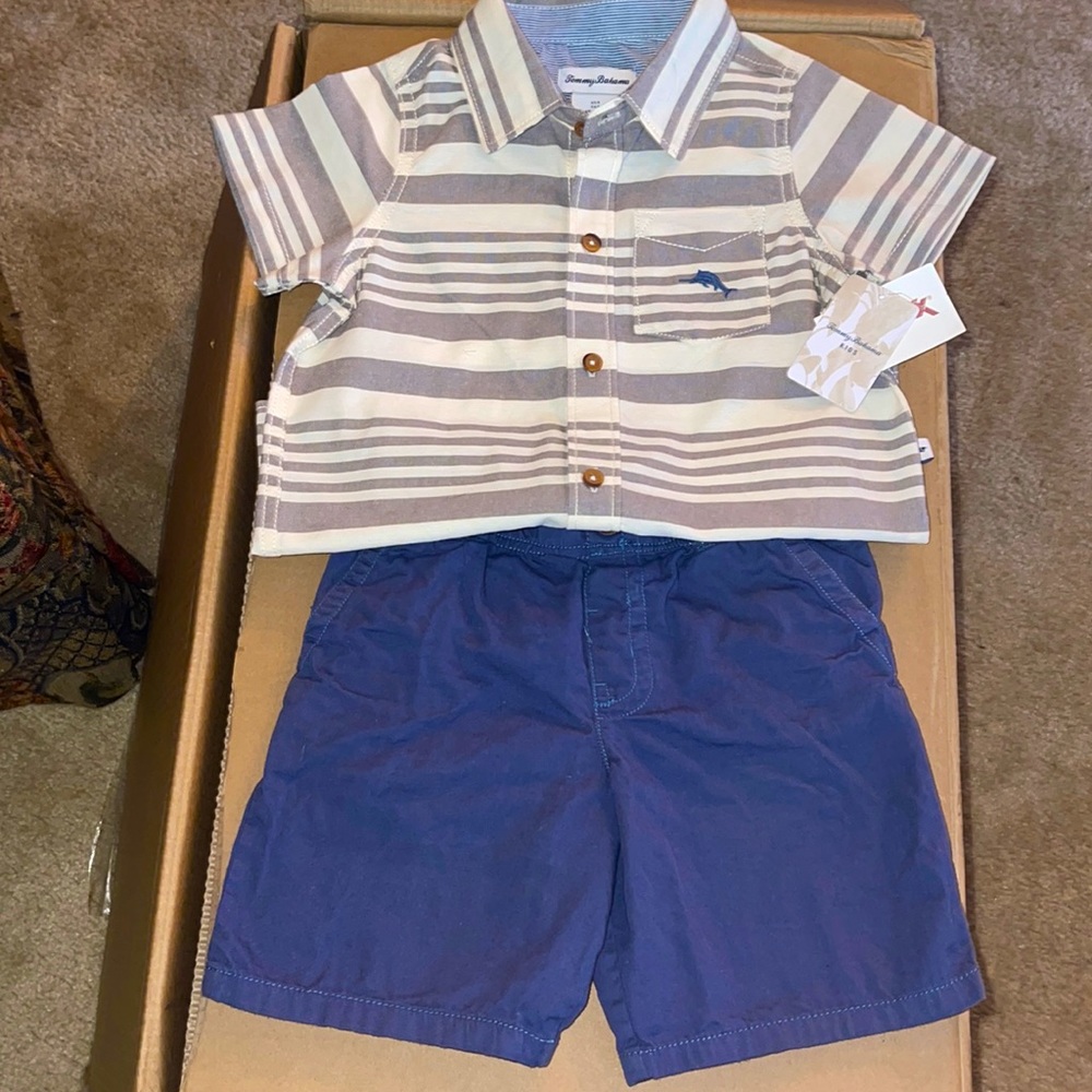 Boys Tommy Bahama short set.
